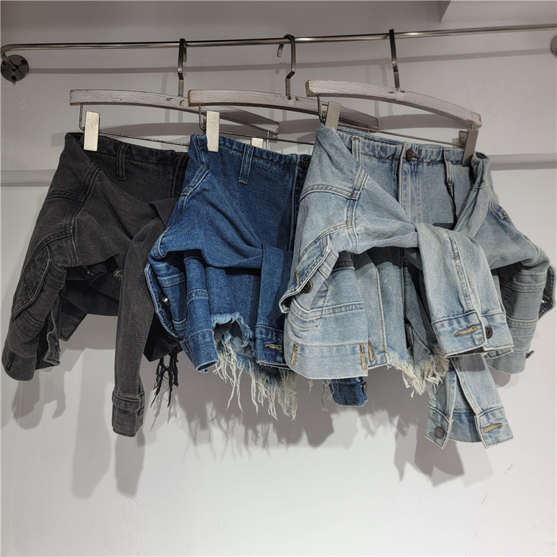 Streetwear Brand Pants - Denim shorts dames jeans vintage gewassen