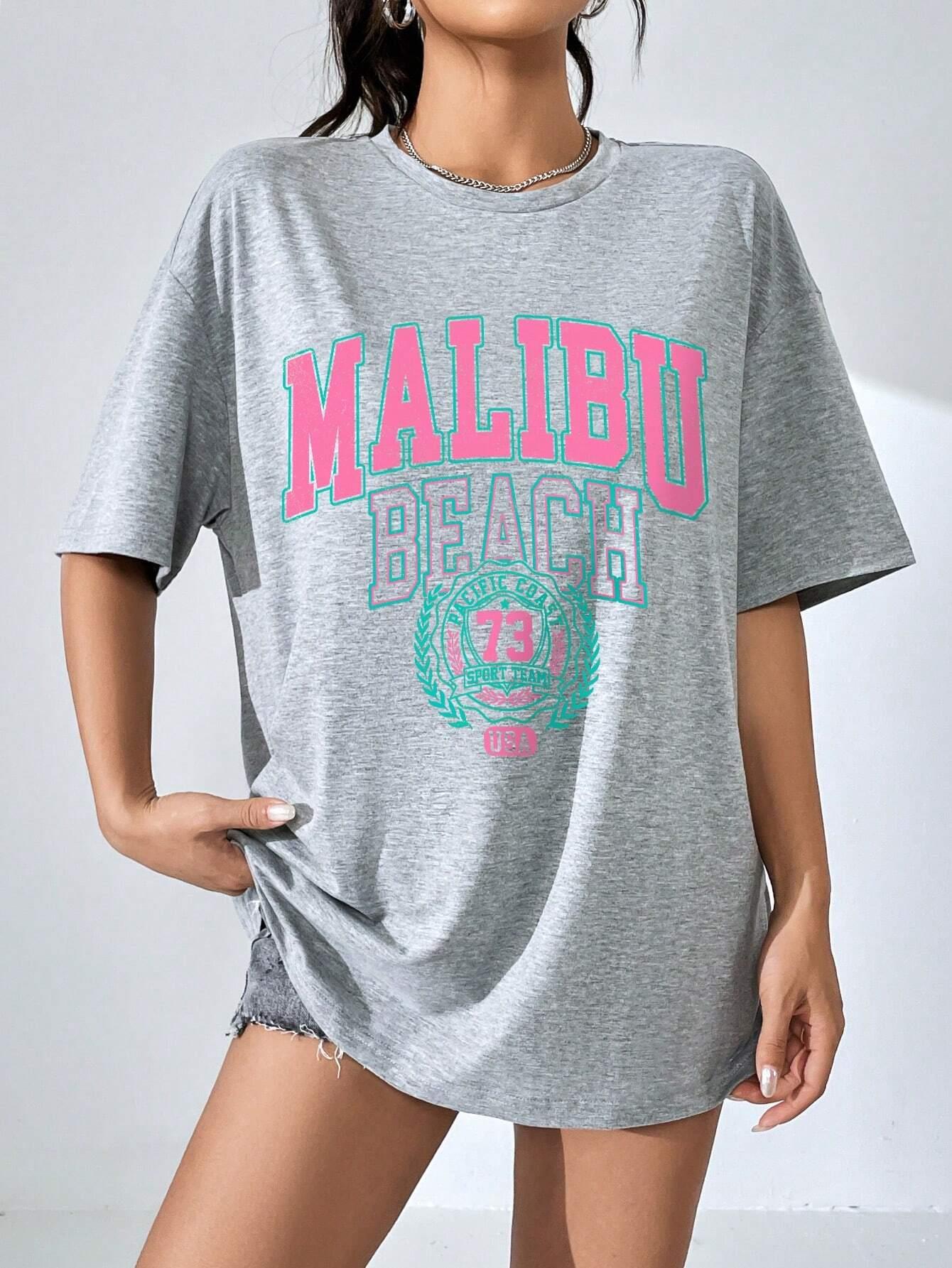 Malibu Strand Brief Print Prin - Streetwear Brand Shirts recensie en prijs