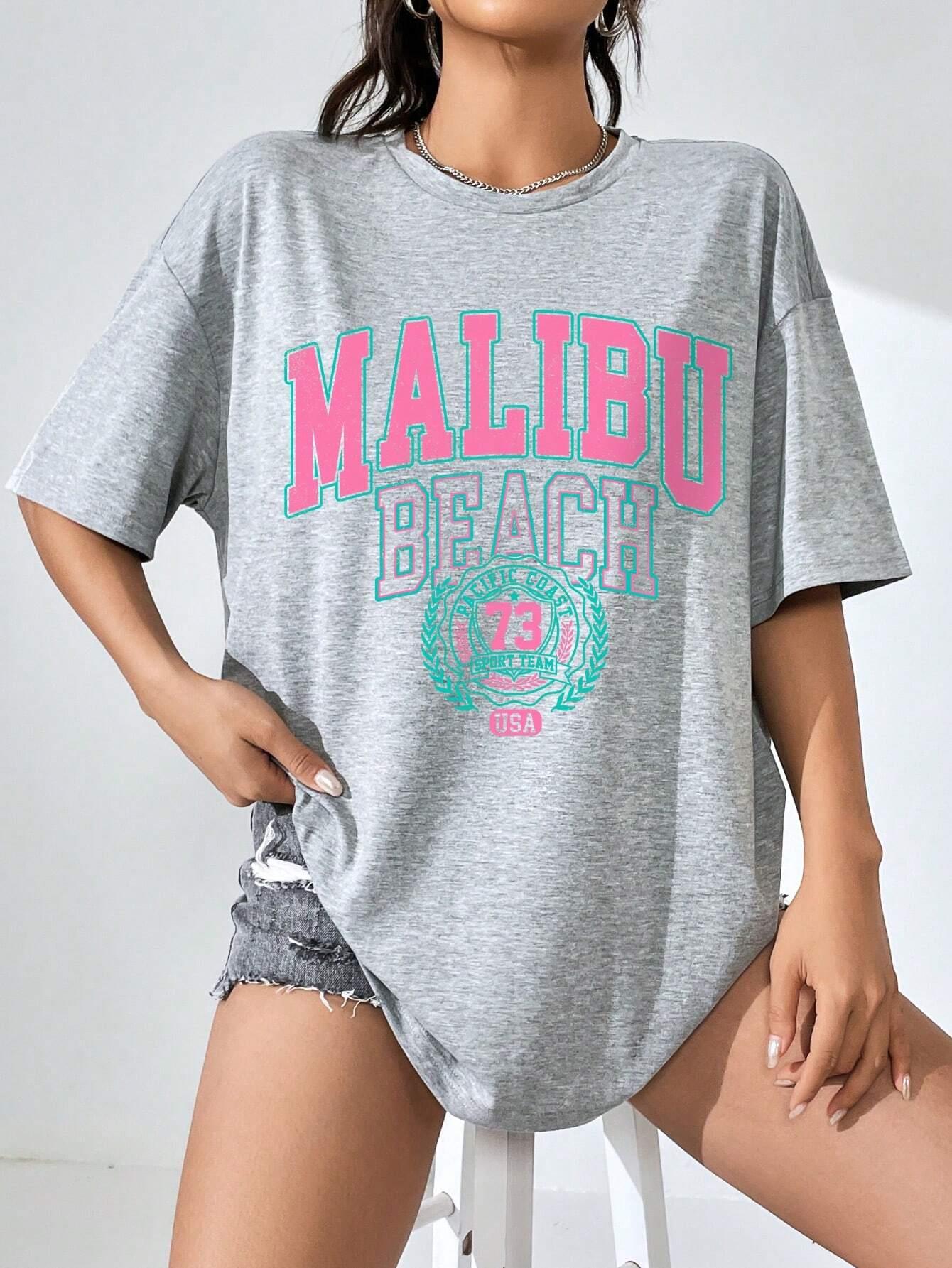 Malibu Strand Brief Print Prin - Streetwear Brand Shirts recensie en prijs