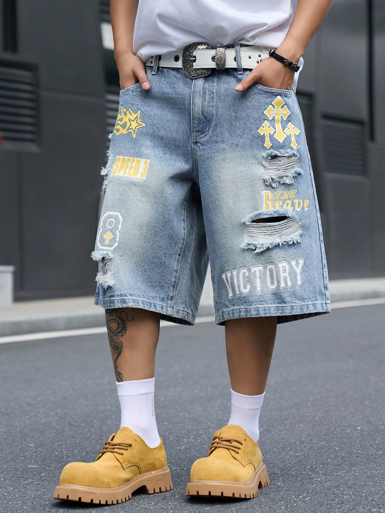 Loszittende denim bermudashort - Streetwear Brand Pants recensie en prijs