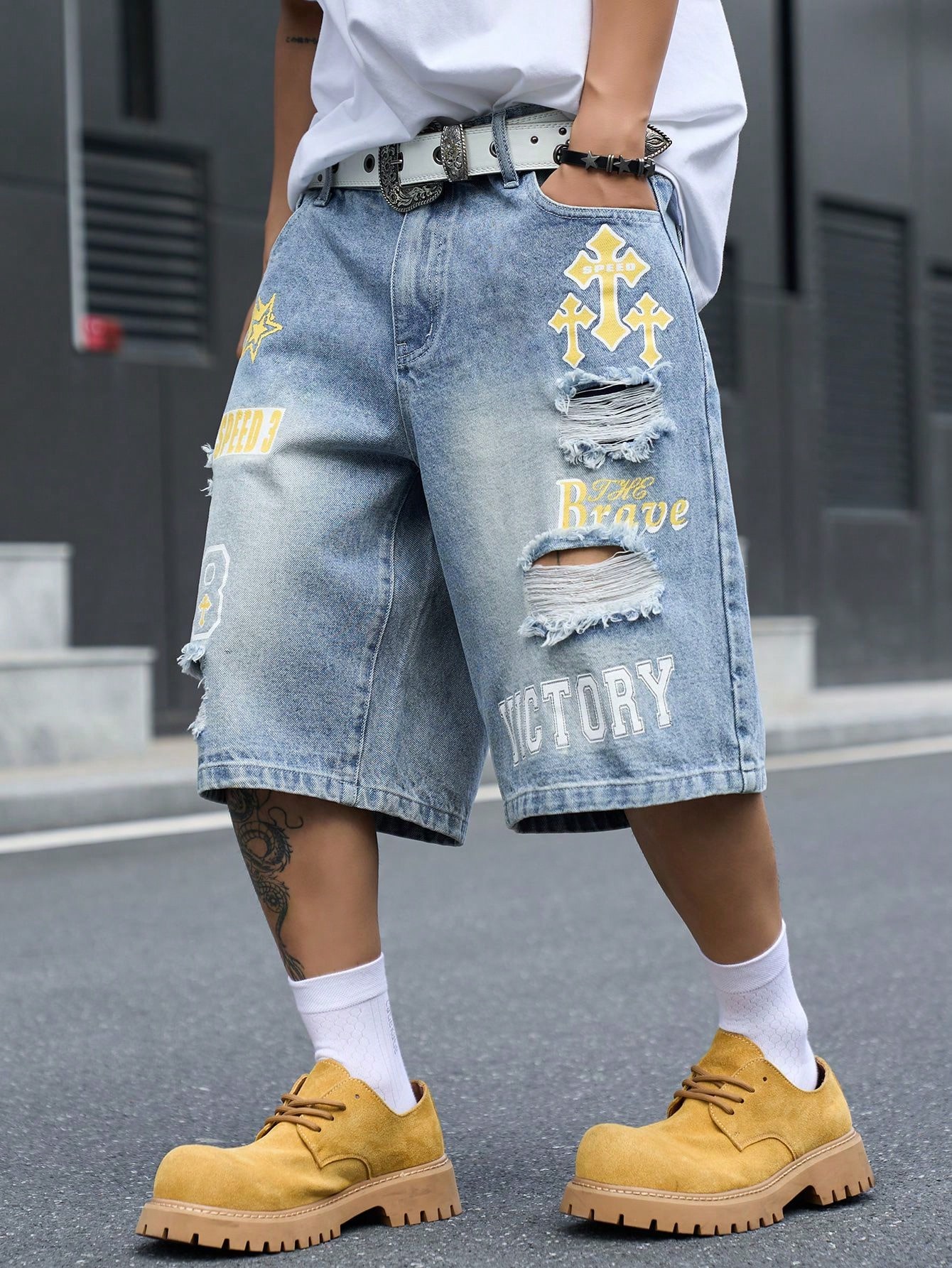 Loszittende denim bermudashort - Streetwear Brand Pants recensie en prijs